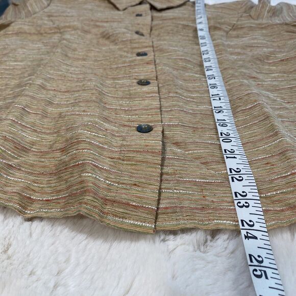 Austin Reed Gold Muted Stripe 3/4 Sleeve Button Up Shirt Women's Sz‎ 16 - Picture 5 of 8